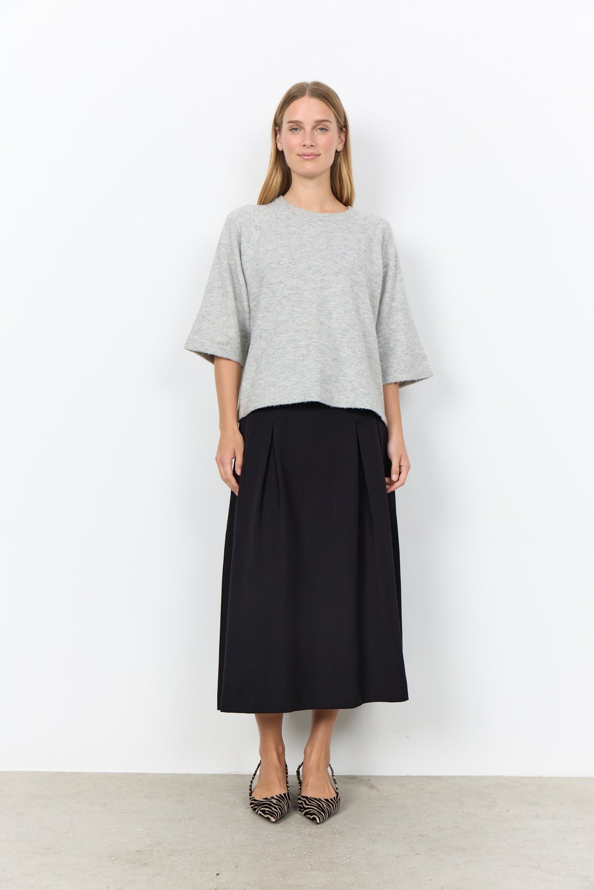Soya Concept Damen Pullover Lt Grey Melange