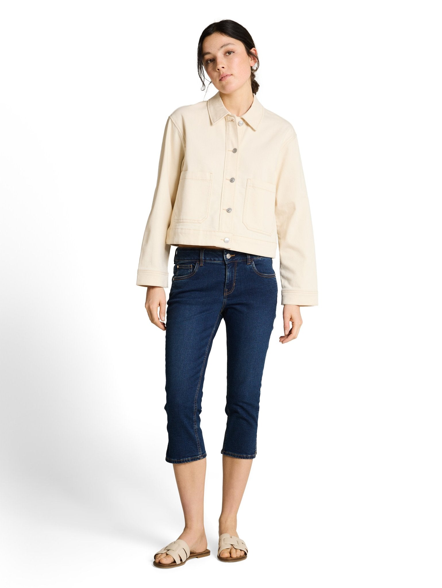 Tom Tailor denim Damen Shorts Used Dark Stone