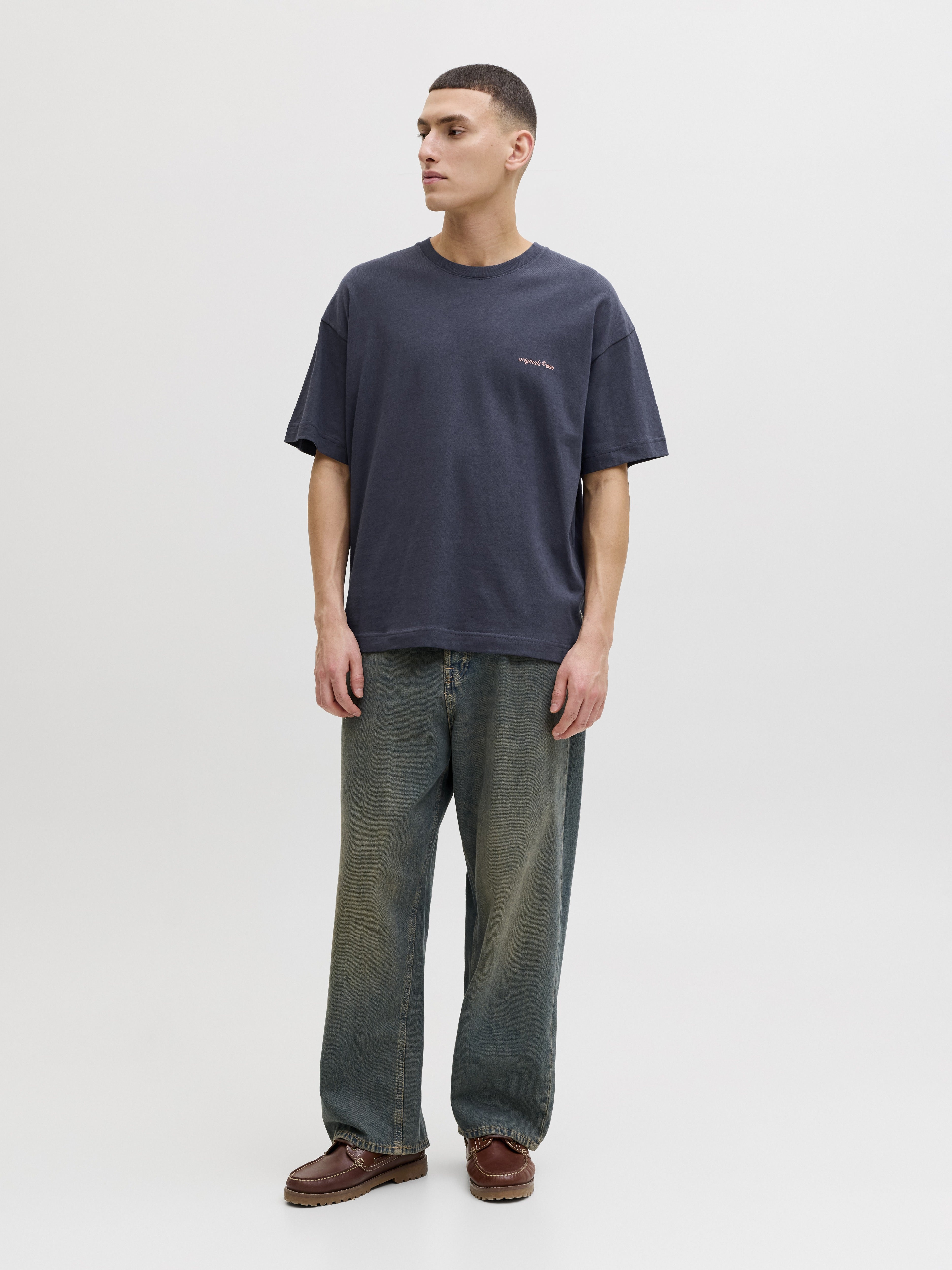 Jack & Jones Herren T-Shirts kurz Odyssey Gray/W.