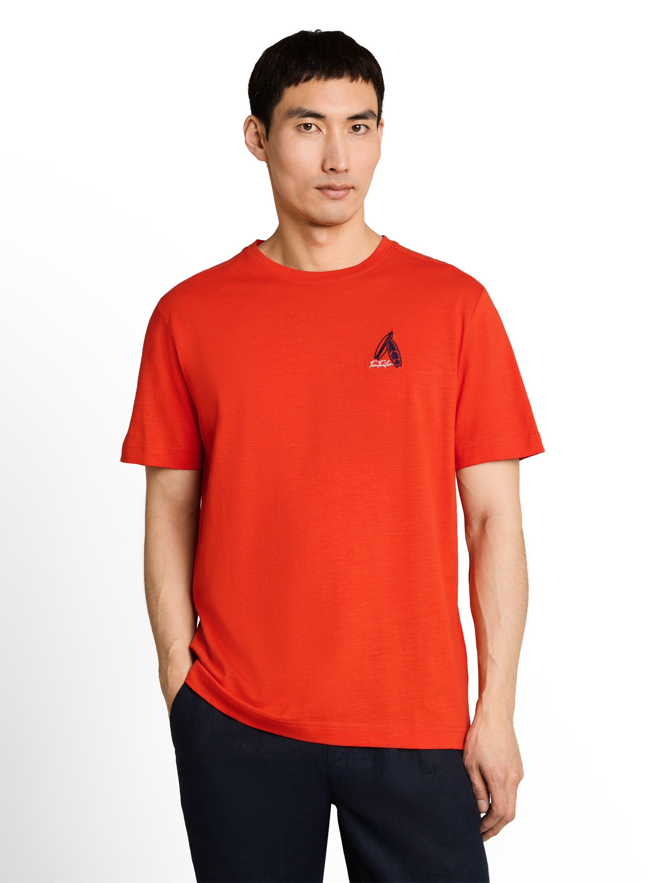 Tom Tailor Herren T-Shirts kurz Orange Red