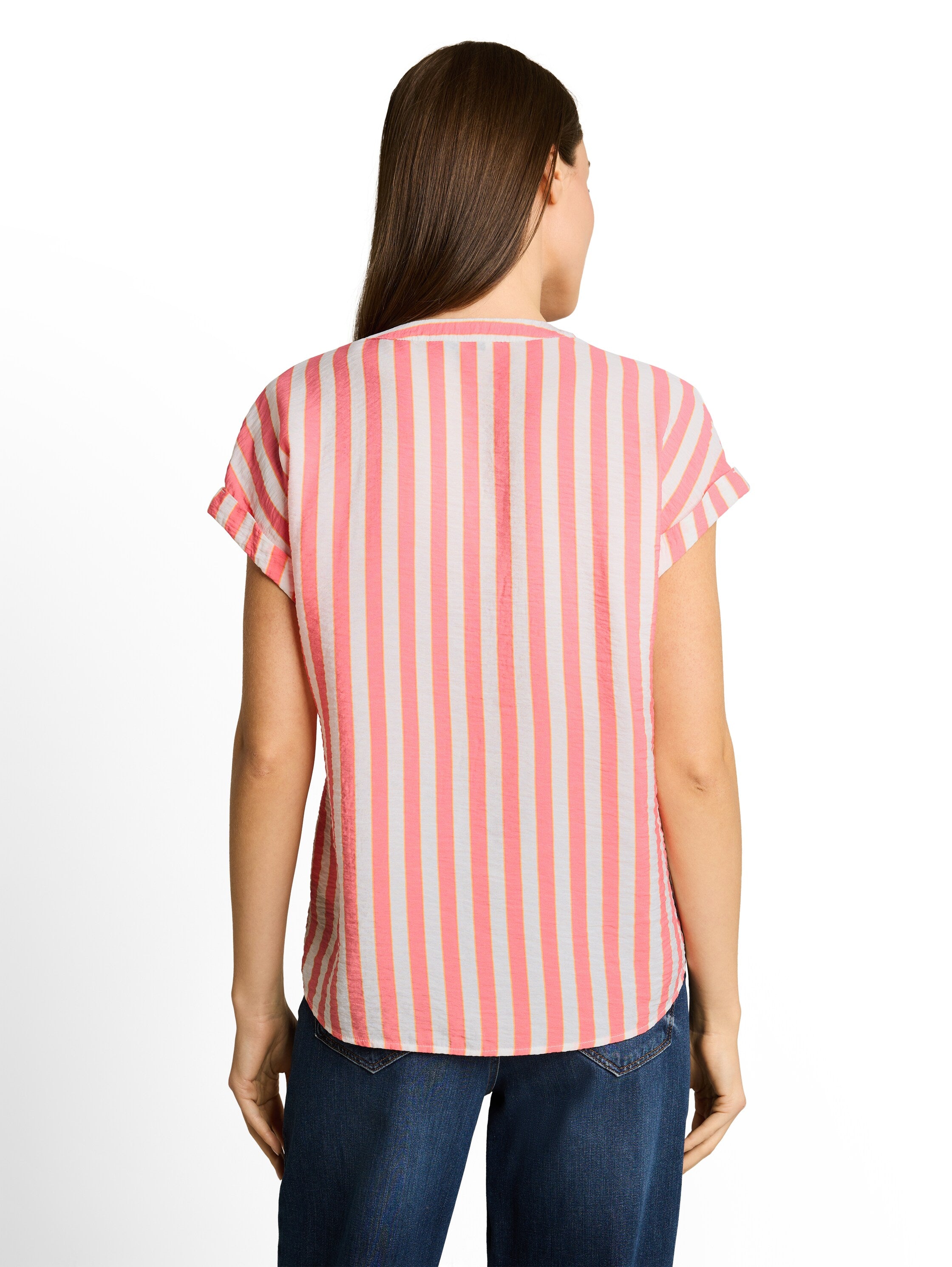 Tom Tailor Damen Blusen Pink White Irre
