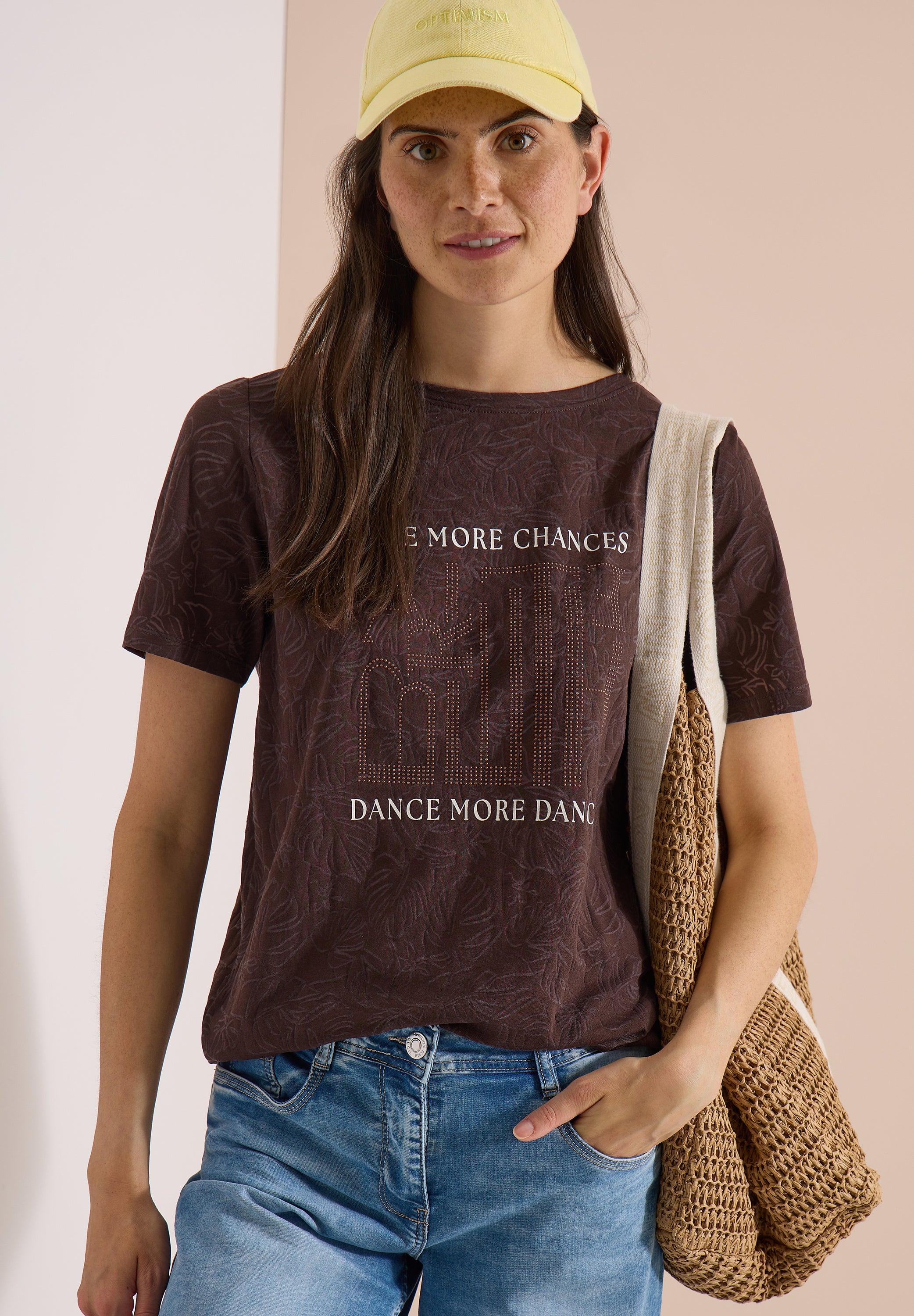 Cecil Damen T-Shirts Brown Cac