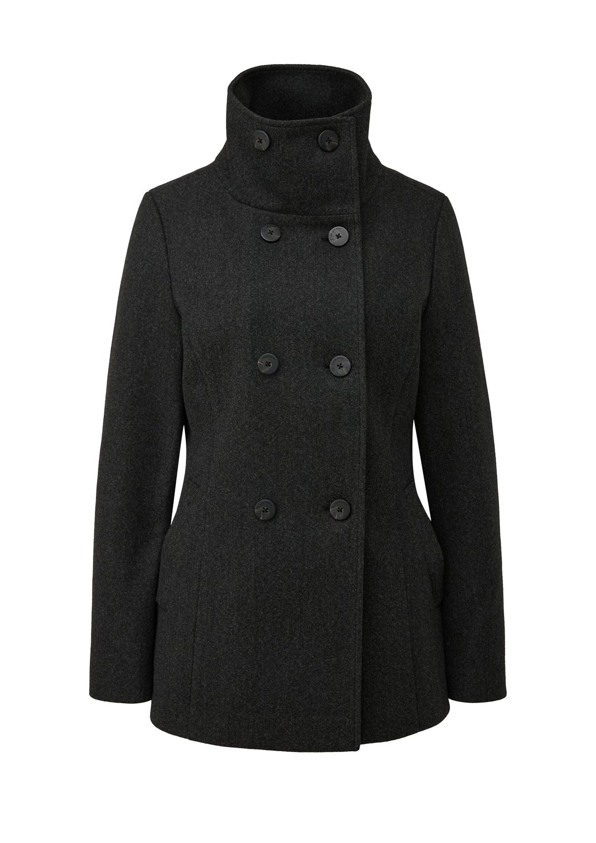 QS by S.Oliver Damen Mantel W Grey/Black