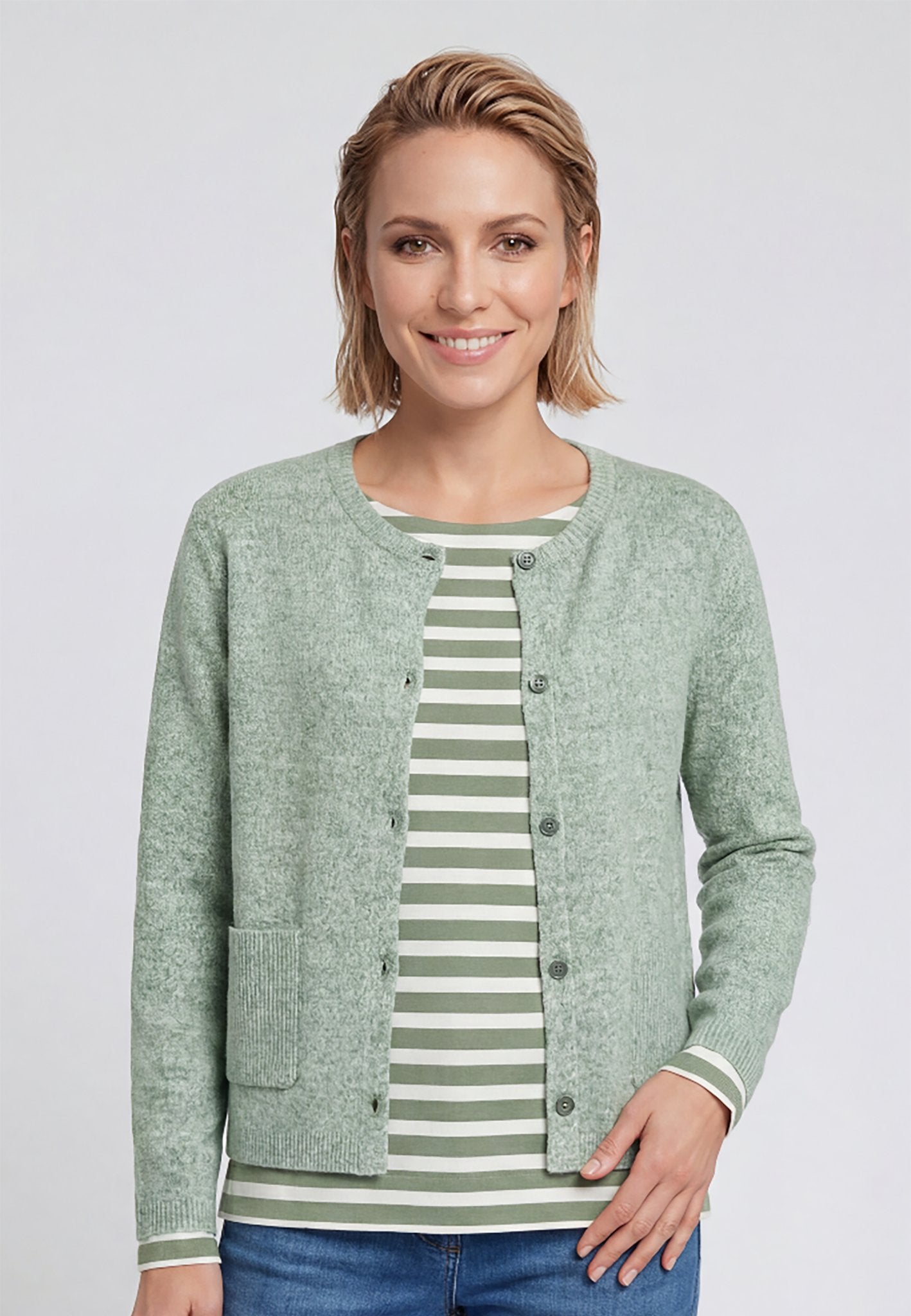 Olsen Damen Strickjacken  Moss Gree