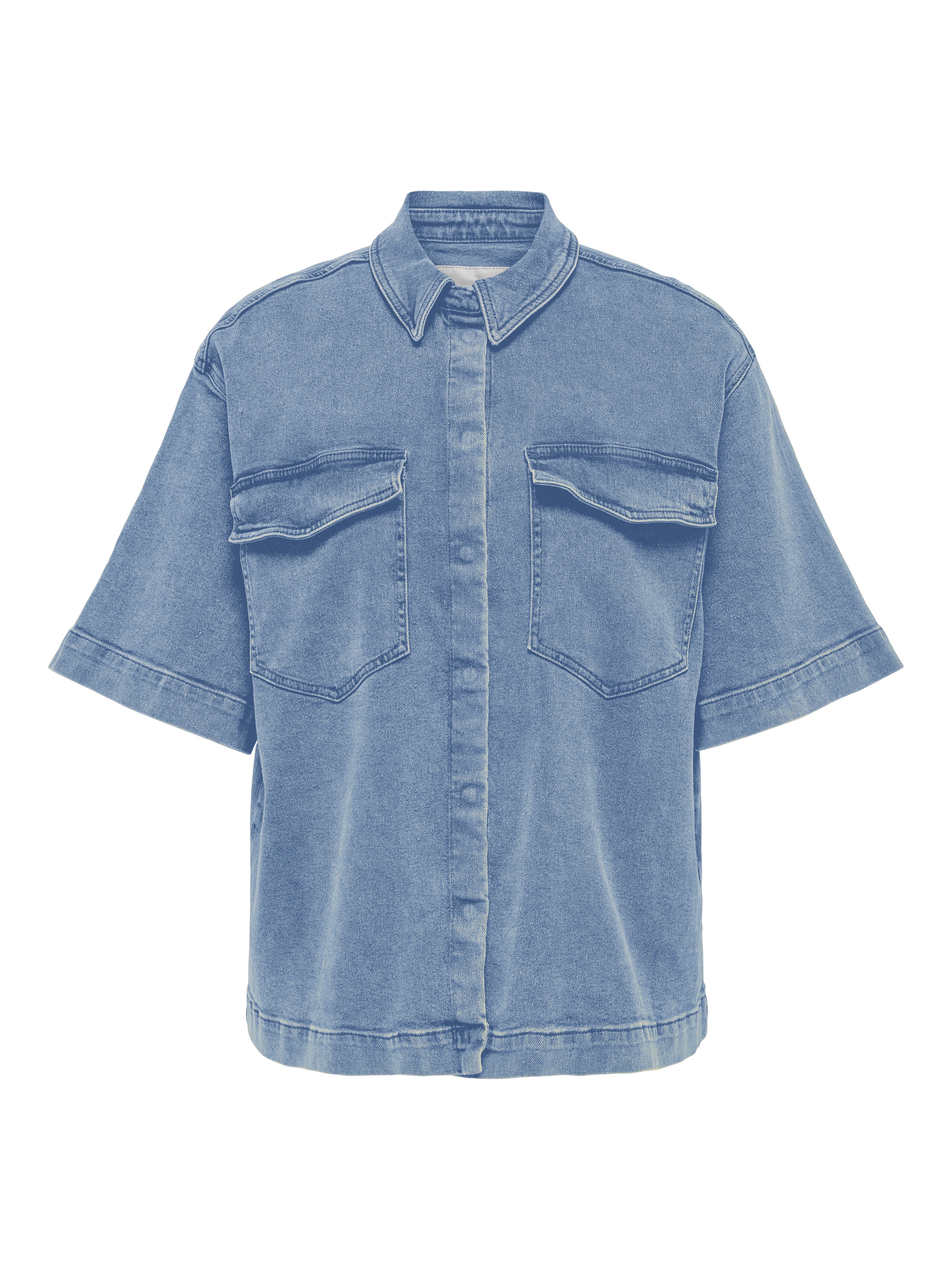 Only Carmakoma Damen Blusen Light Blue Deni