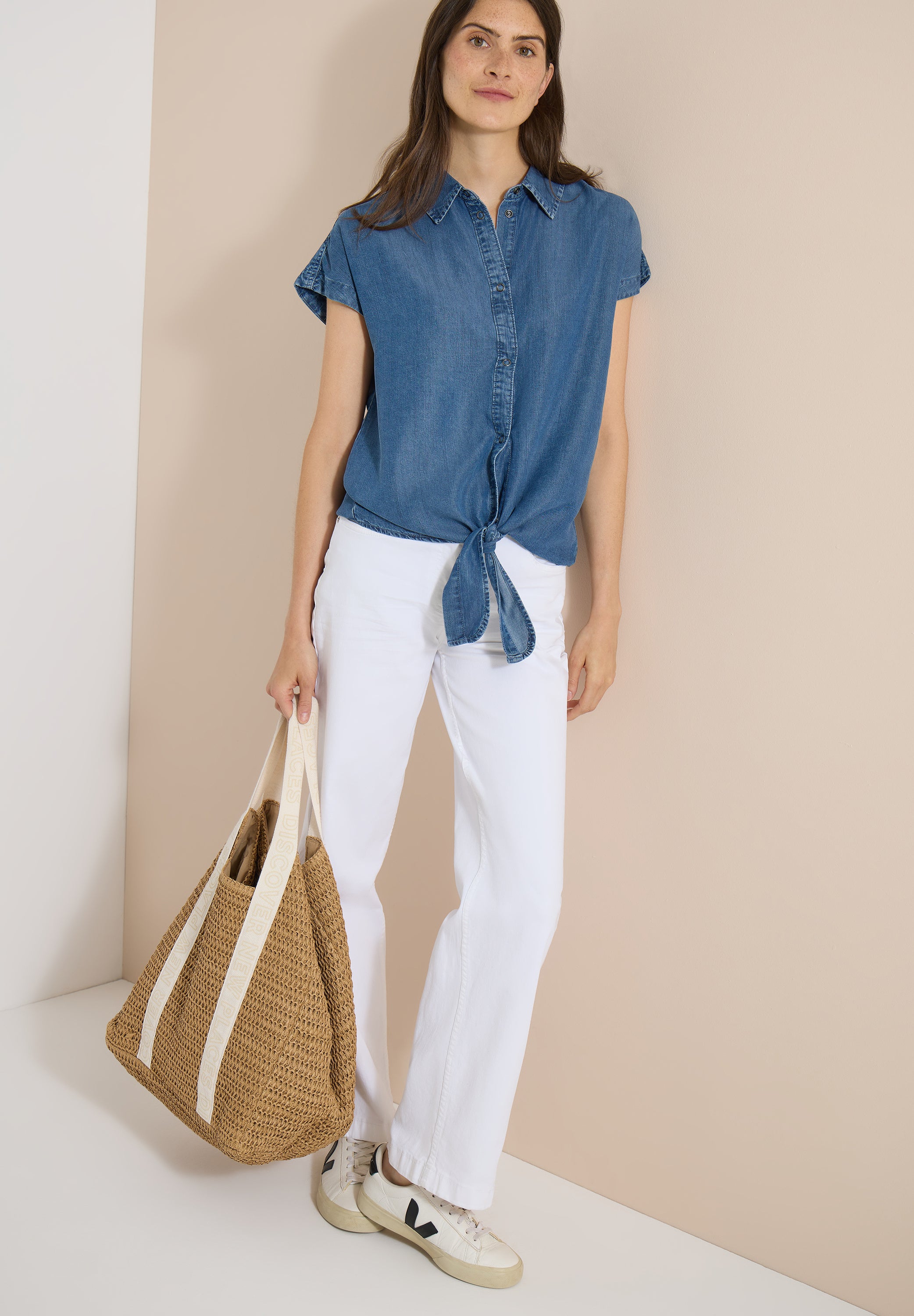 Cecil Damen Blusen Mid Blue