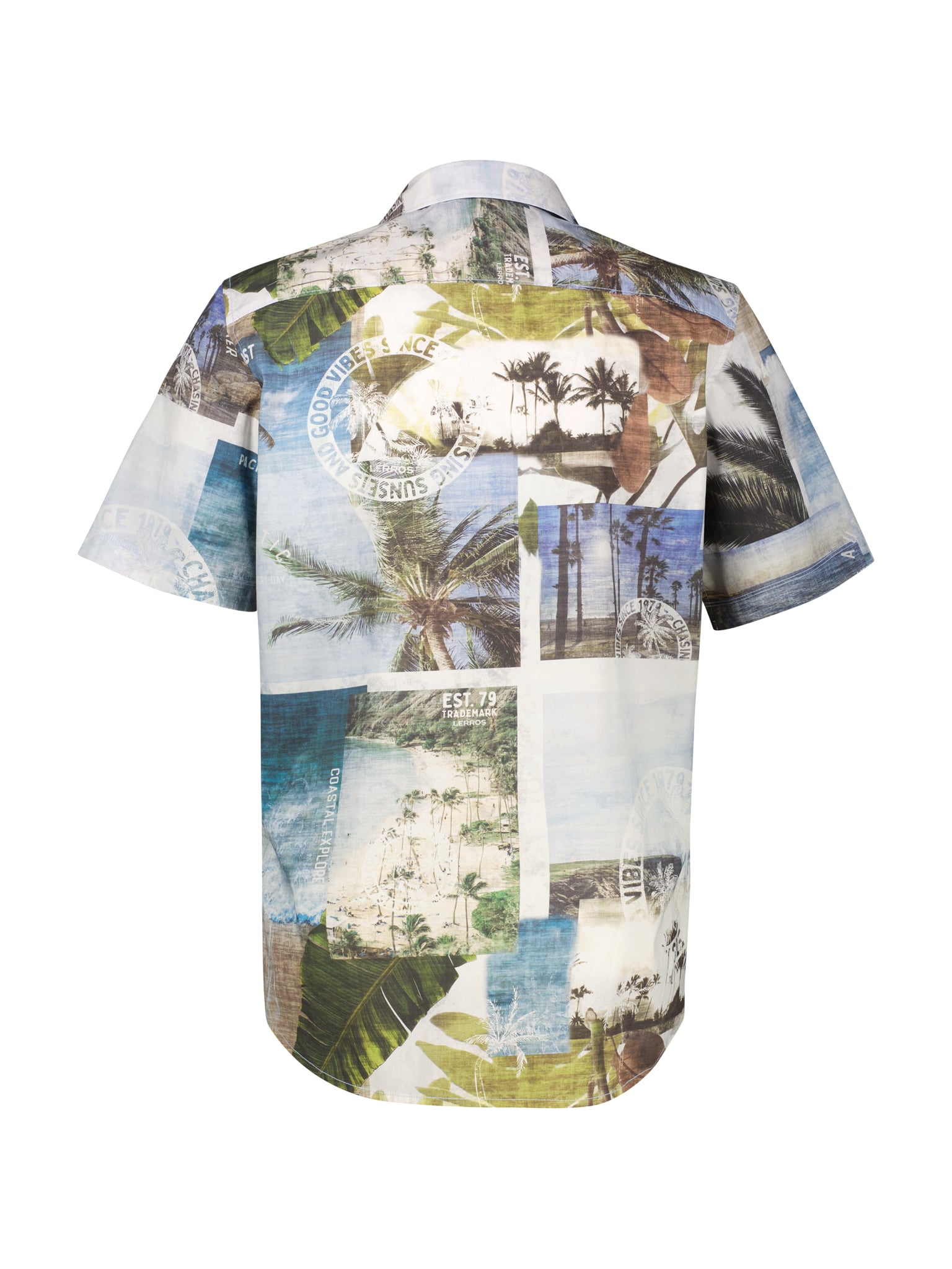 Lerros Herren Hemden kurz Reef Blue