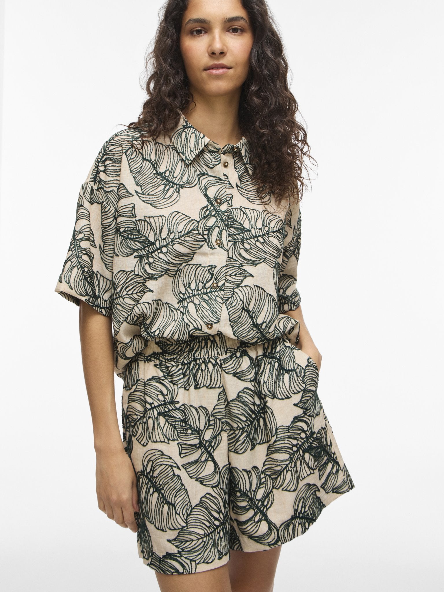 Vila Damen Blusen Birch/Atlantic