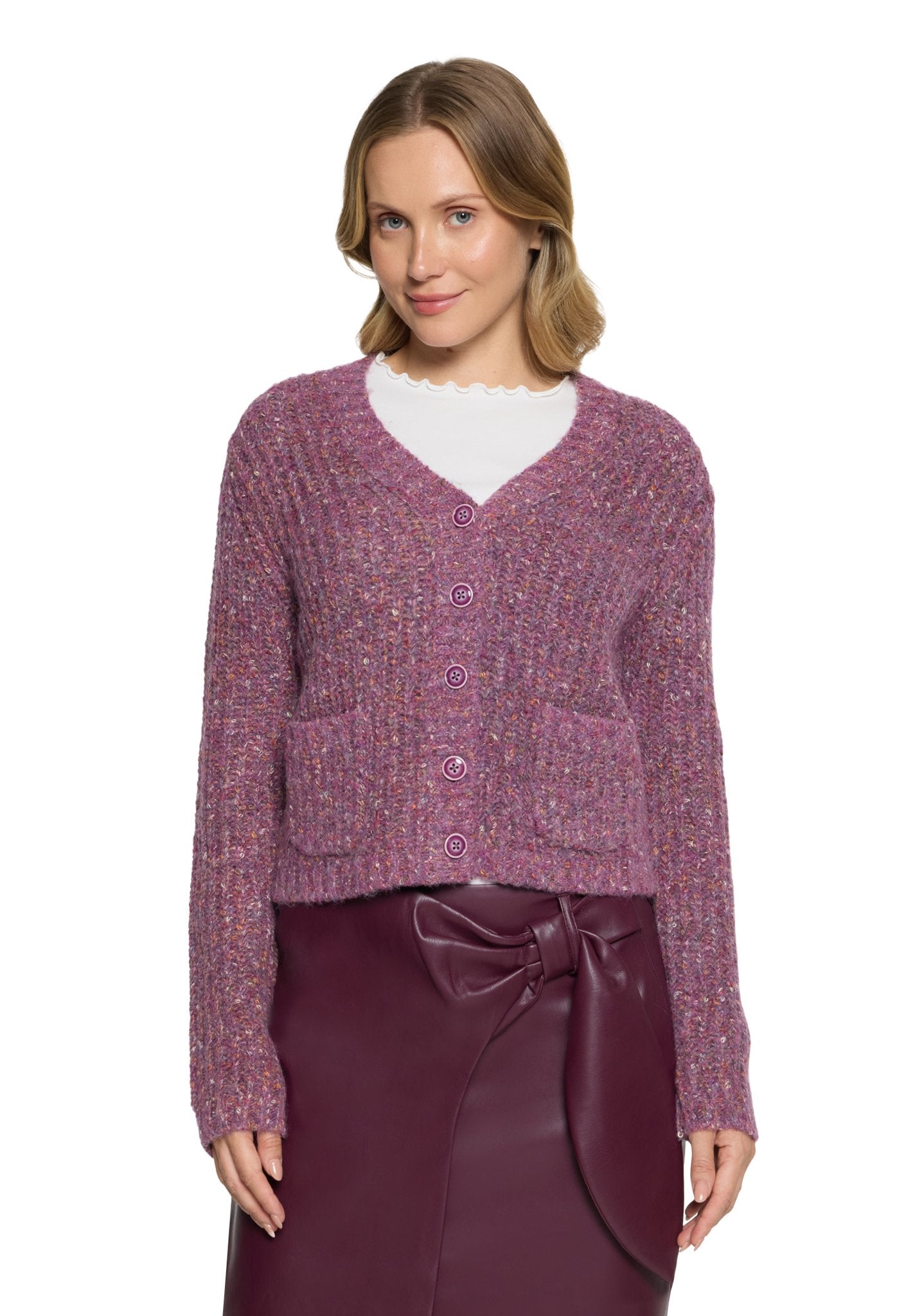Cartoon Damen Strickjacken Dark Purple Mel