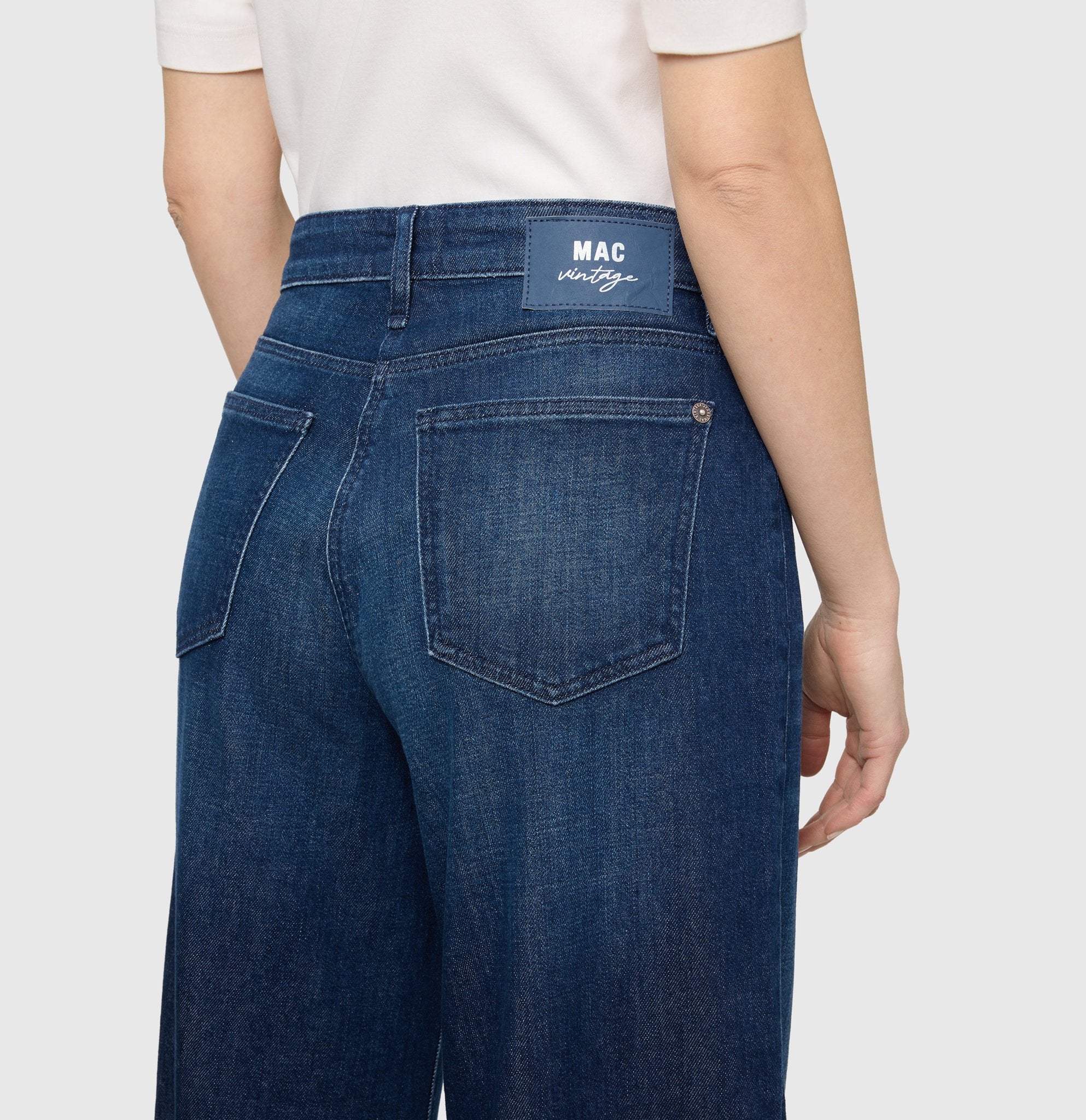 Mac Damen Jeans Blue Mended Was