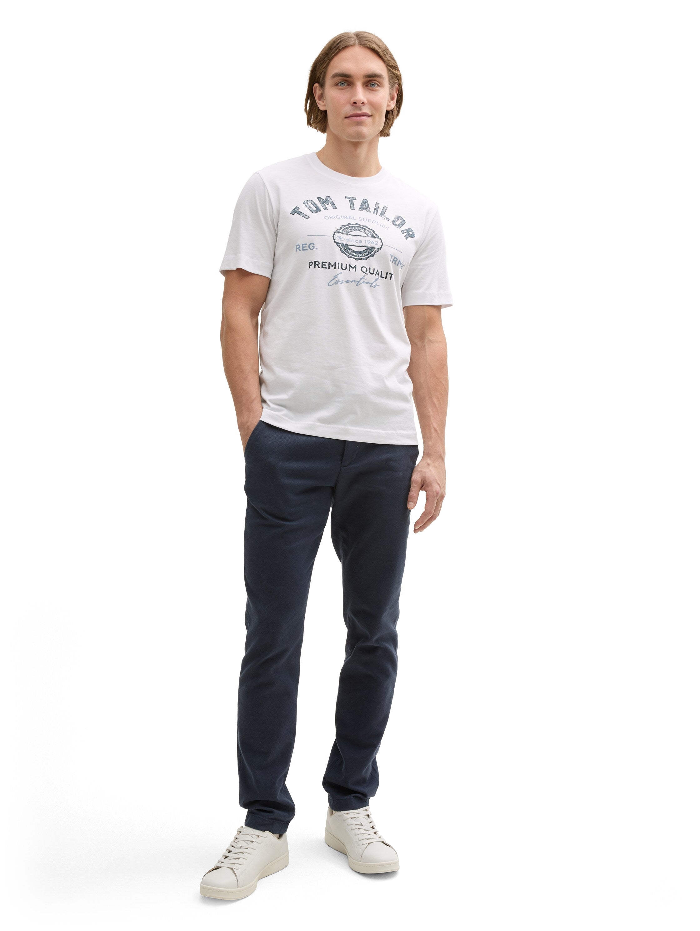 Tom Tailor Herren T-Shirts kurz White