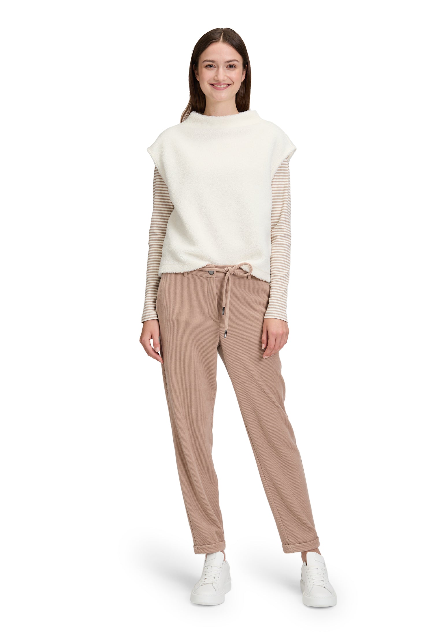 Betty & Co Damen T-Shirts Taupe/Cream