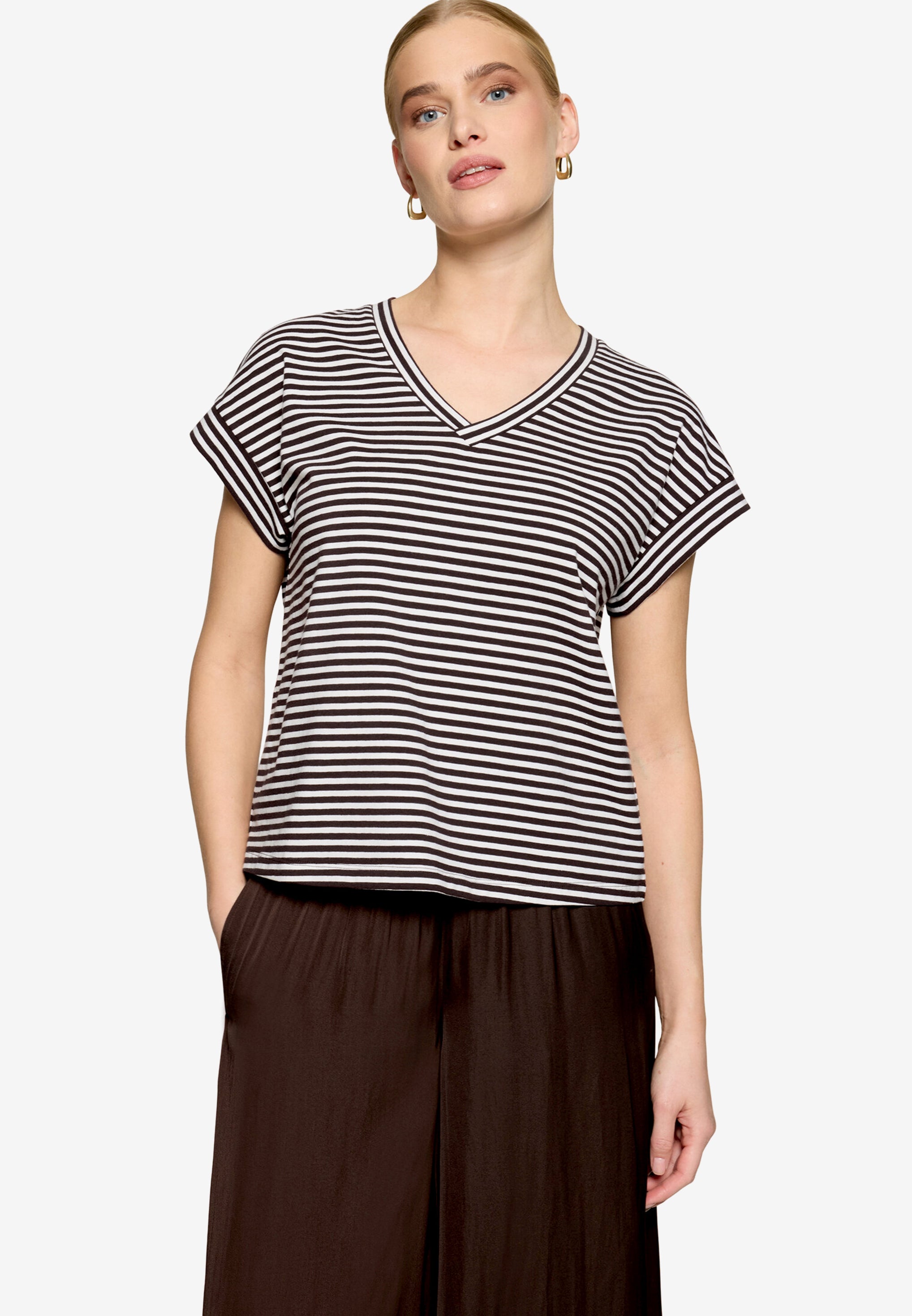 Zero Damen T-Shirts Brown/White