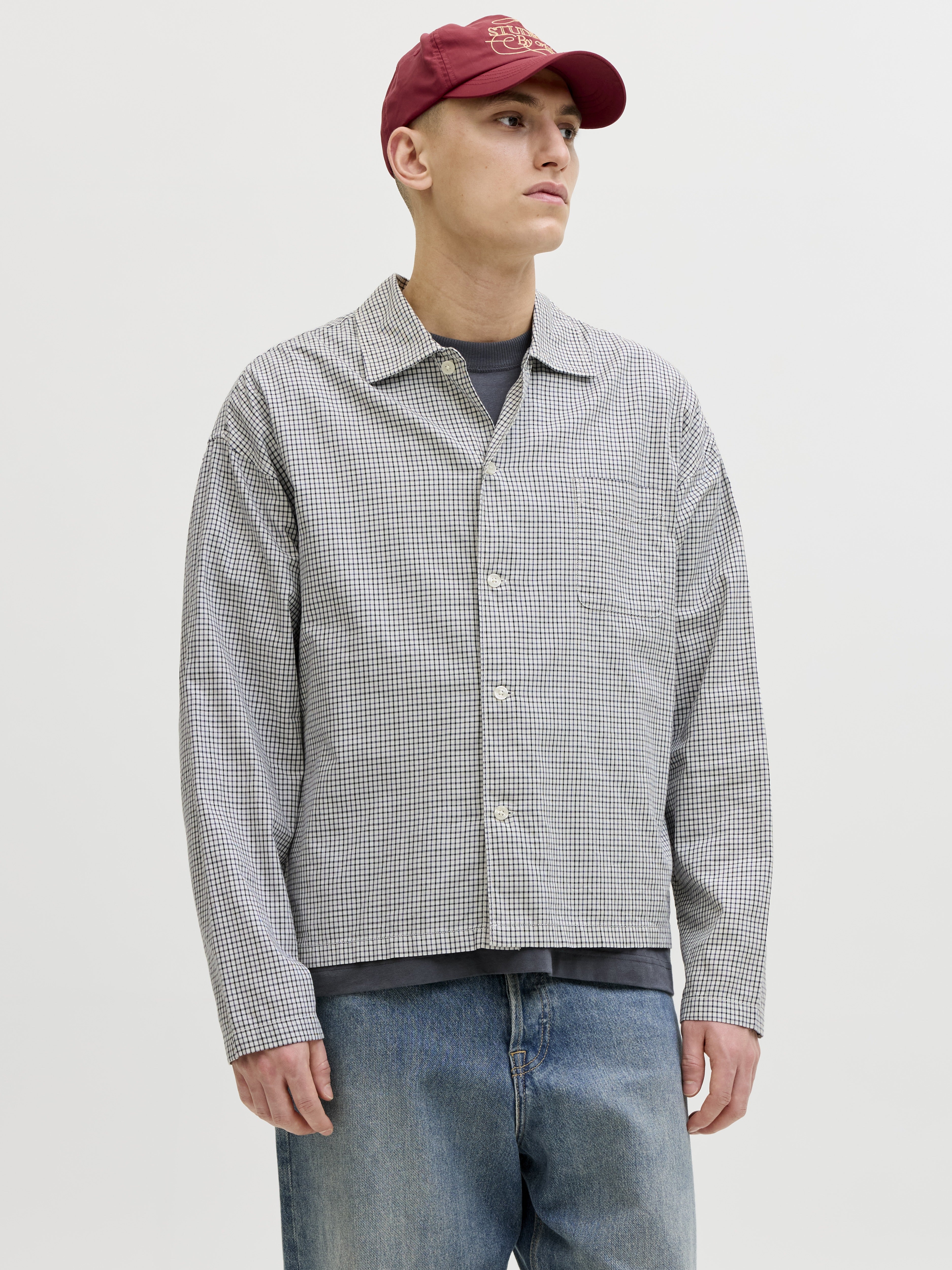 Jack & Jones Herren Hemden lang Odyssey Gray/Ch