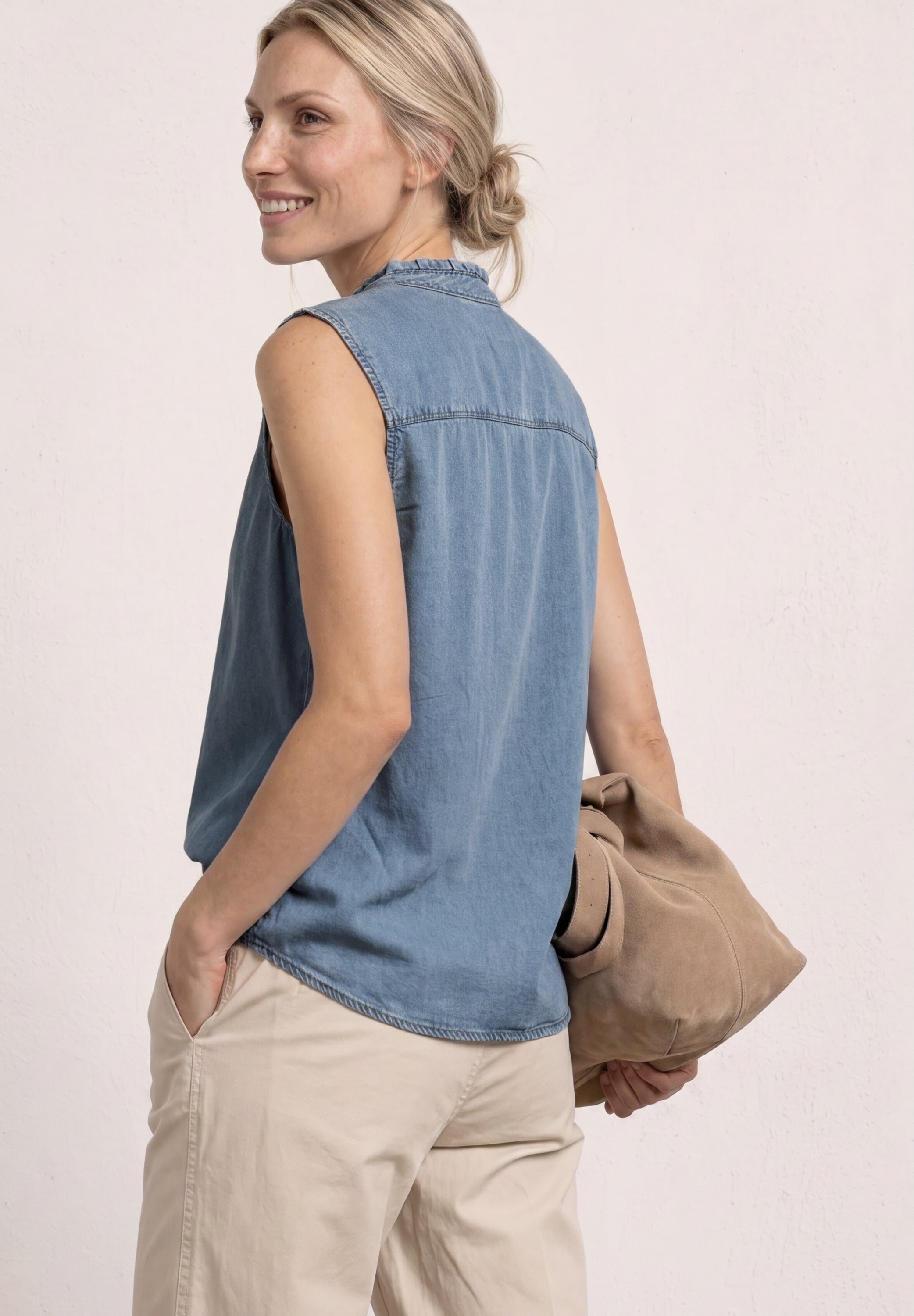 Street One Damen Blusen  Light Blu