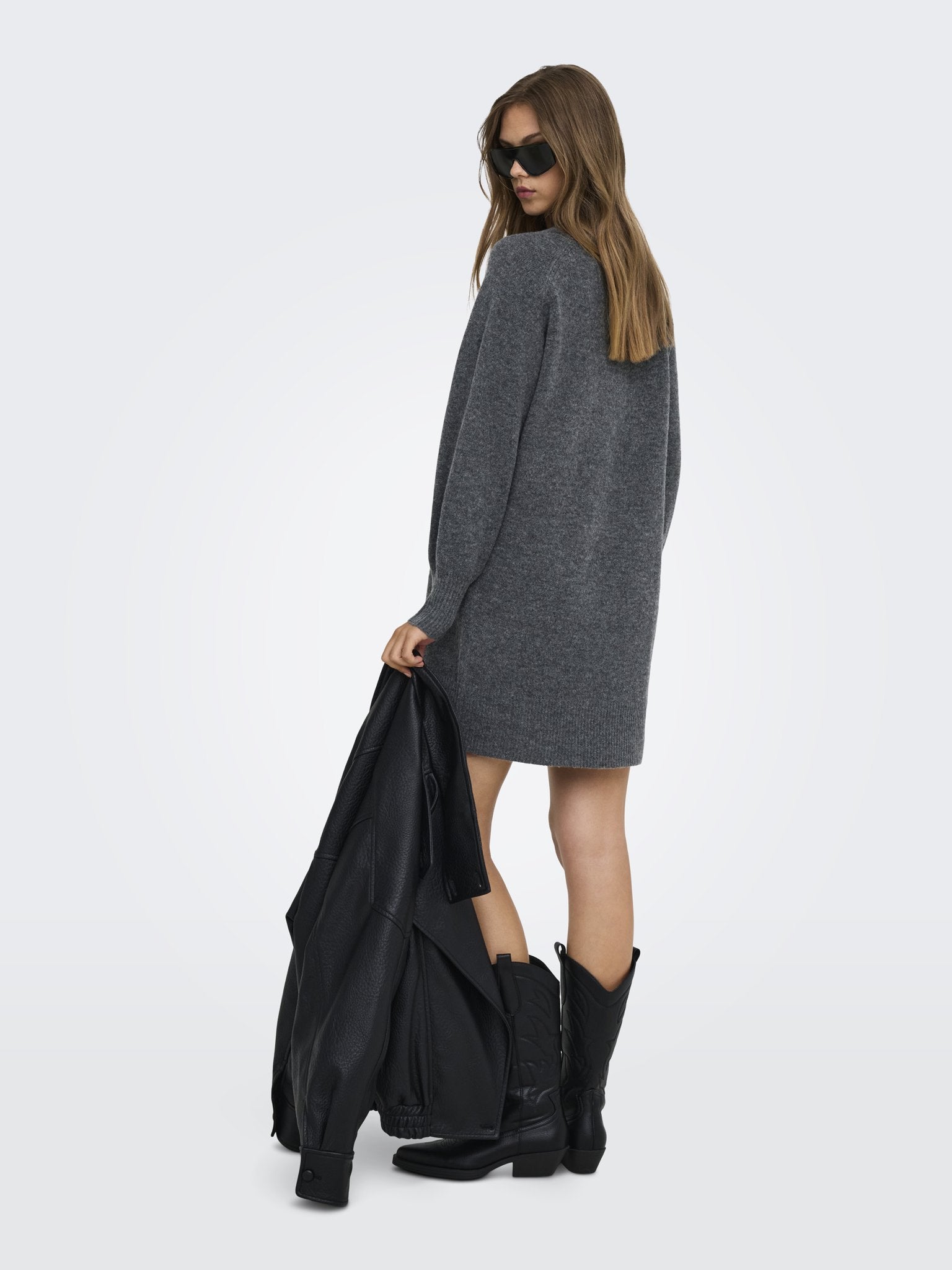 only Damen Kleider Dark Grey Melan