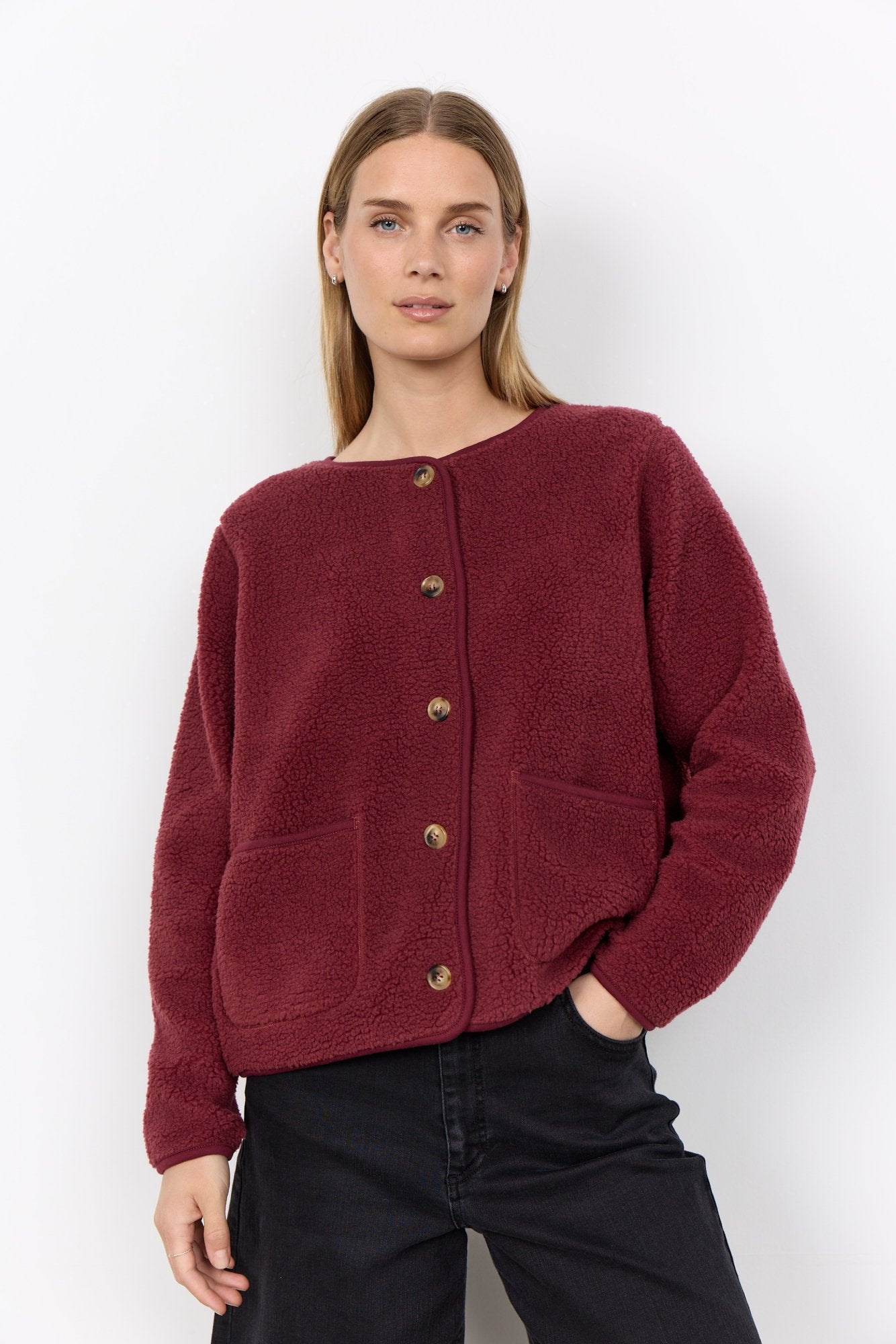 Soya Concept Damen Strickjacken Oxblood Red