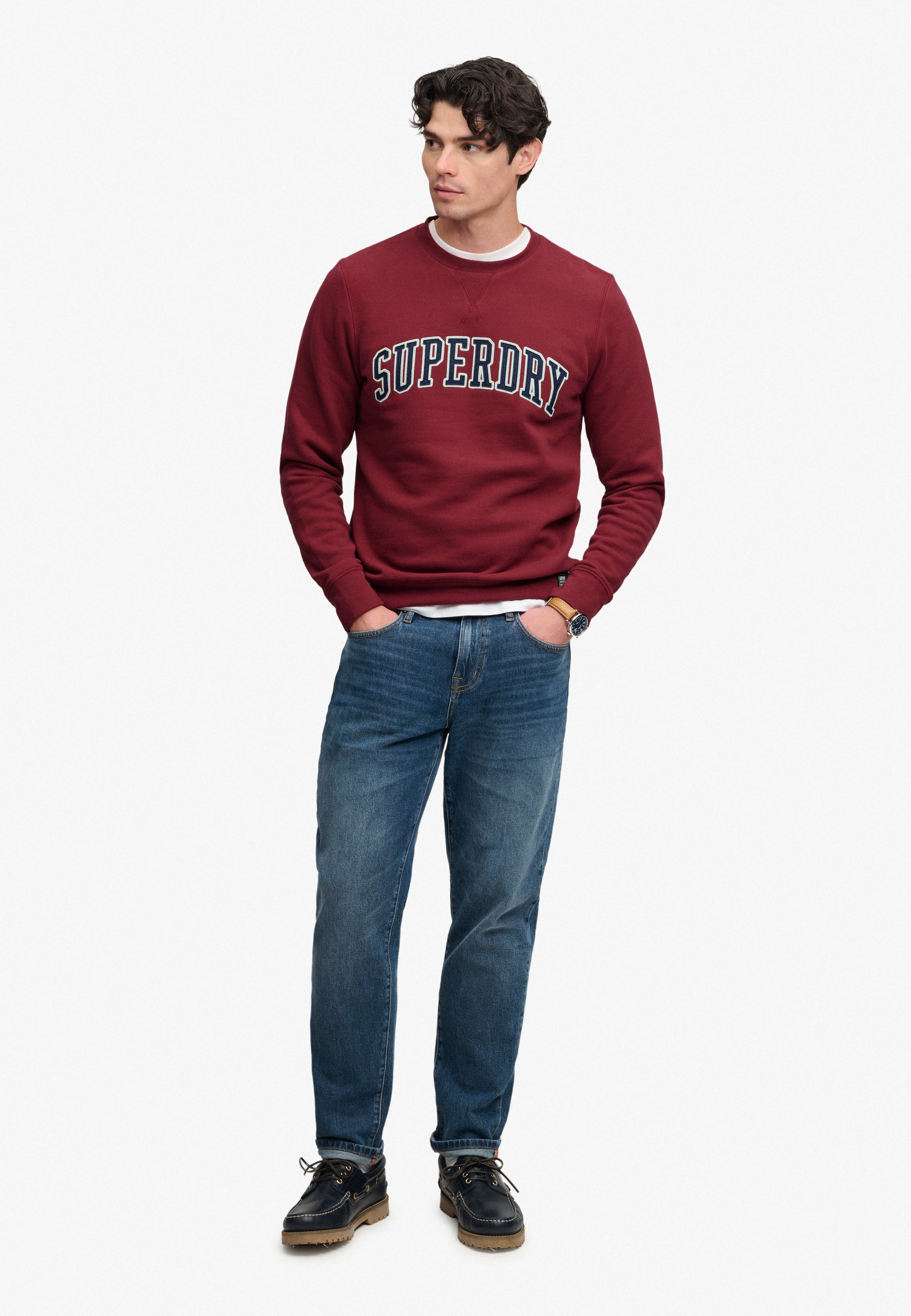 Superdry Men Herren Sweatshirts Msc Deep Ruby