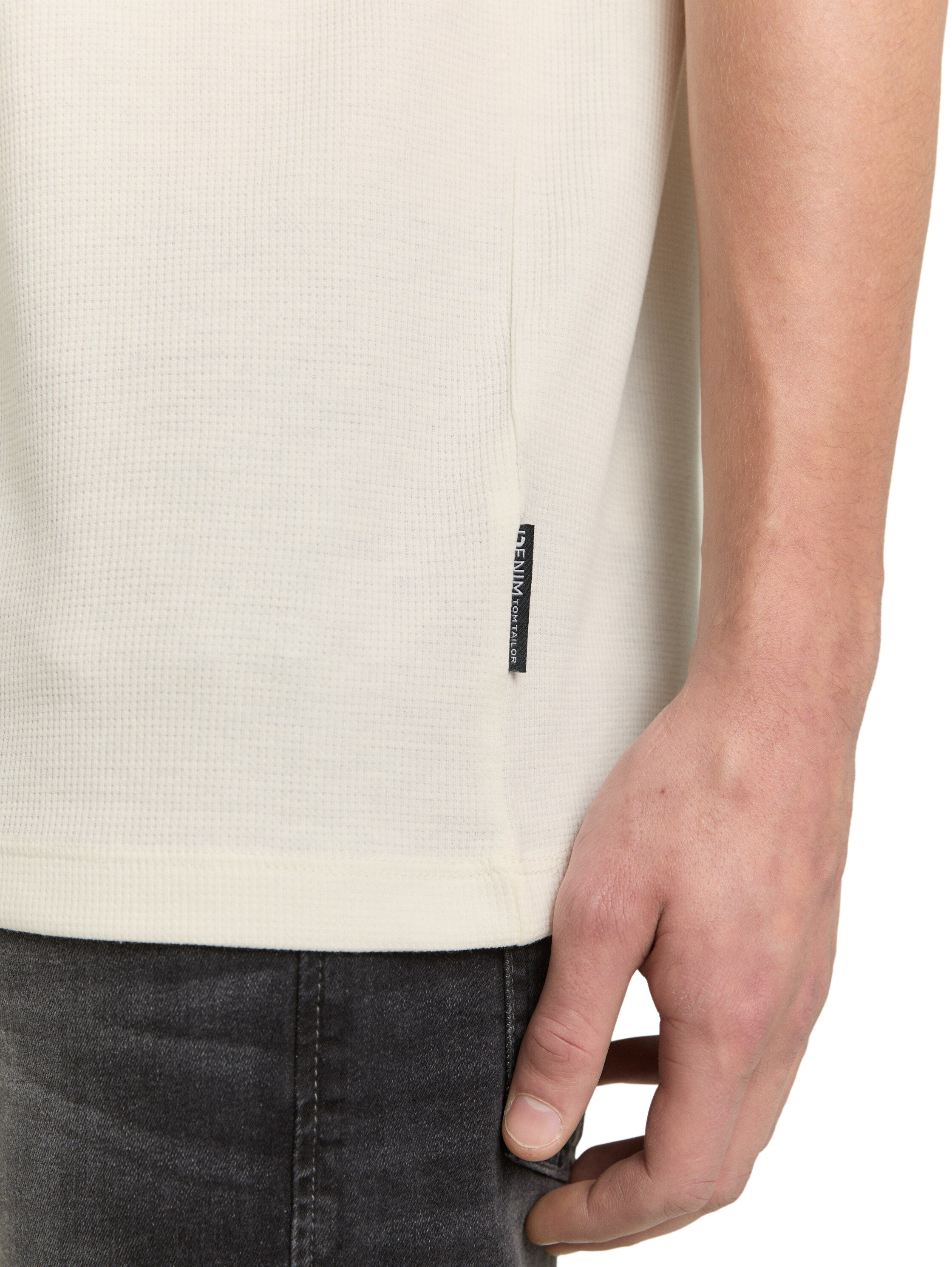Tom Tailor denim Herren T-Shirts kurz Wool White