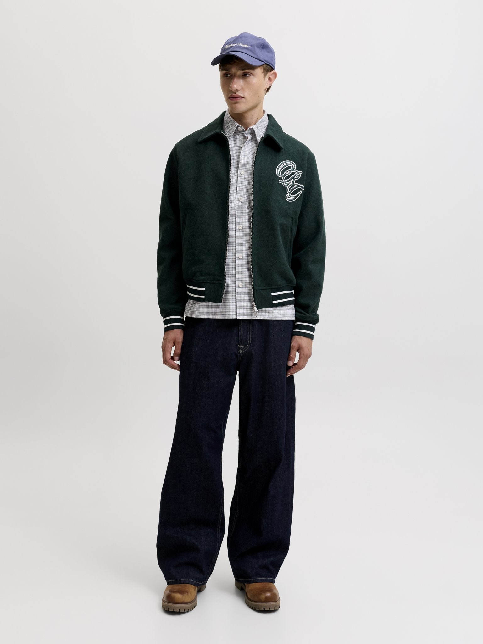 Jack & Jones Herren Hemden lang Ice Water/Check
