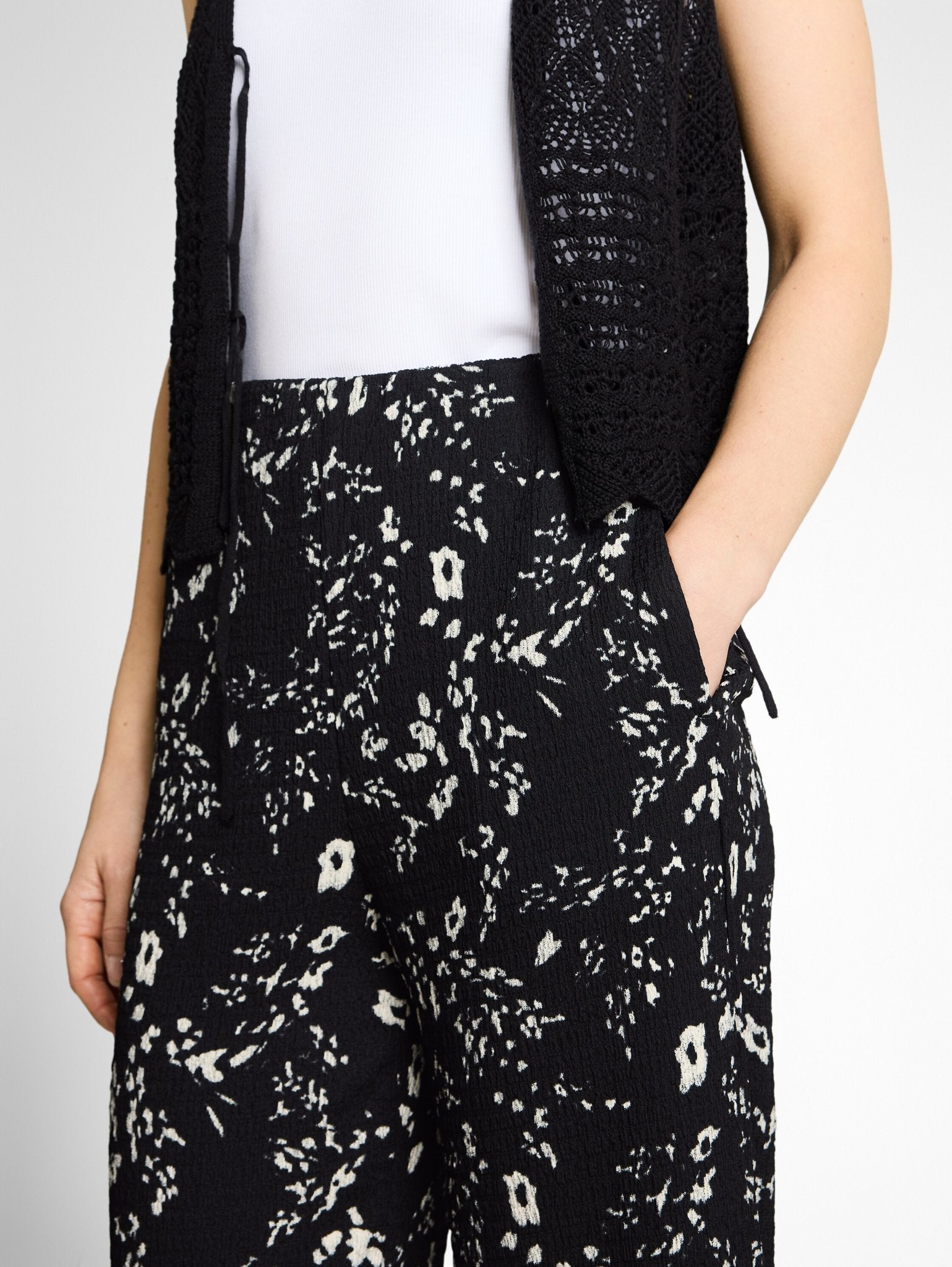 Tom Tailor denim Damen Hosen Black White Flo