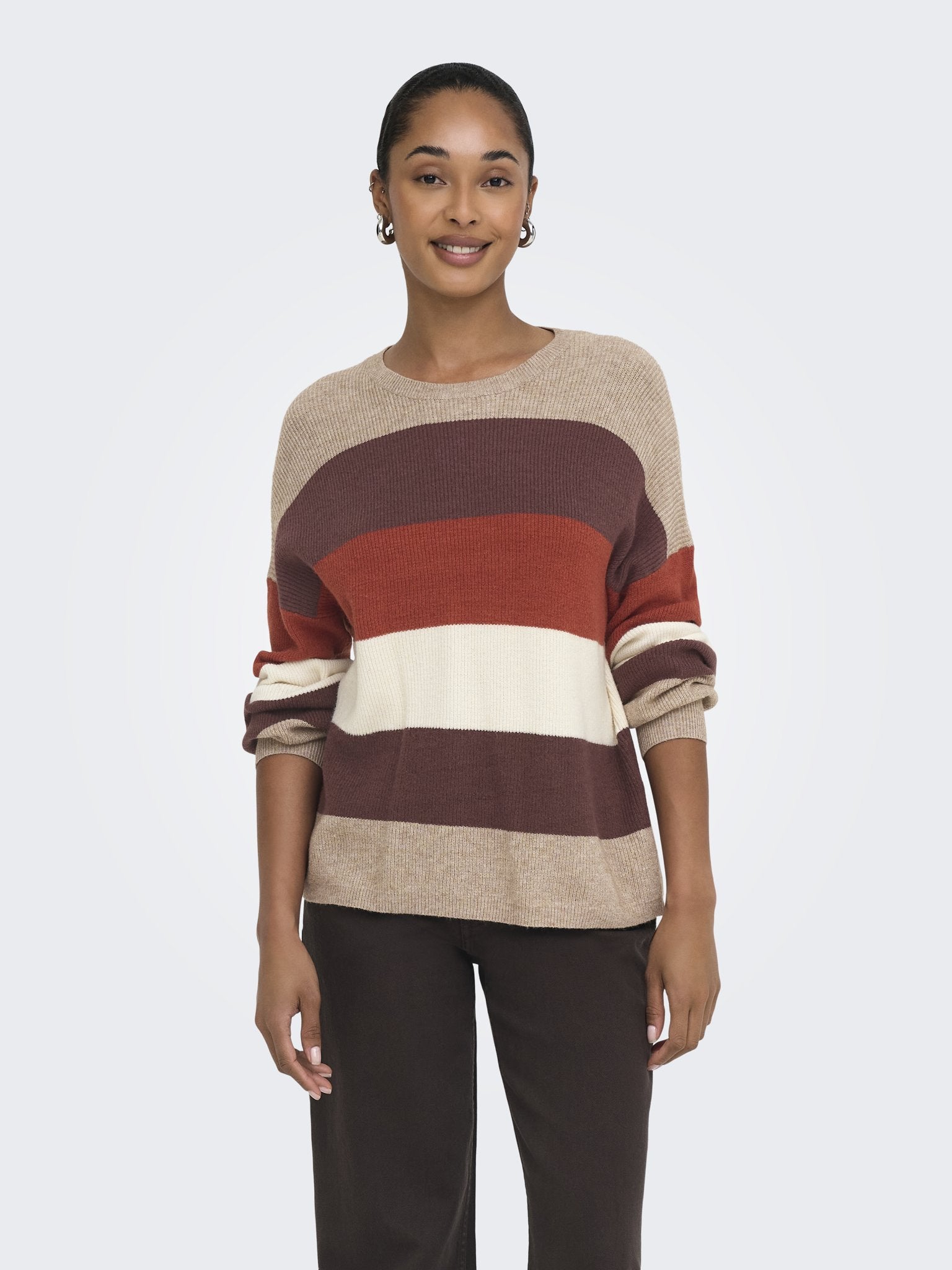 Only Damen Pullover Beige/Mel/Deep