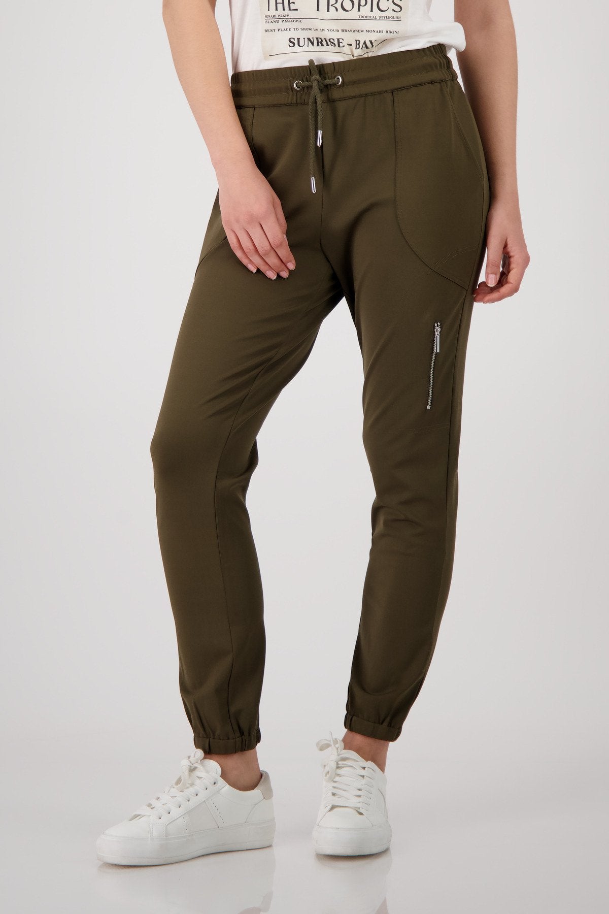 Monari Damen Hosen  Olive