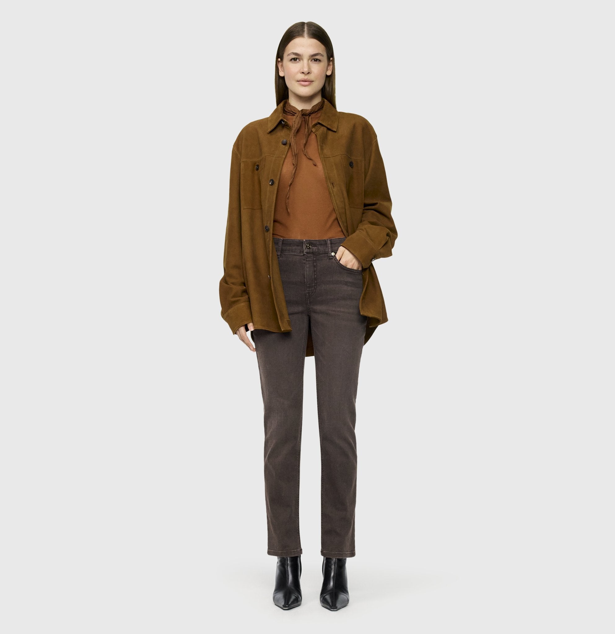 Mac Damen Jeans Brown Stone Was