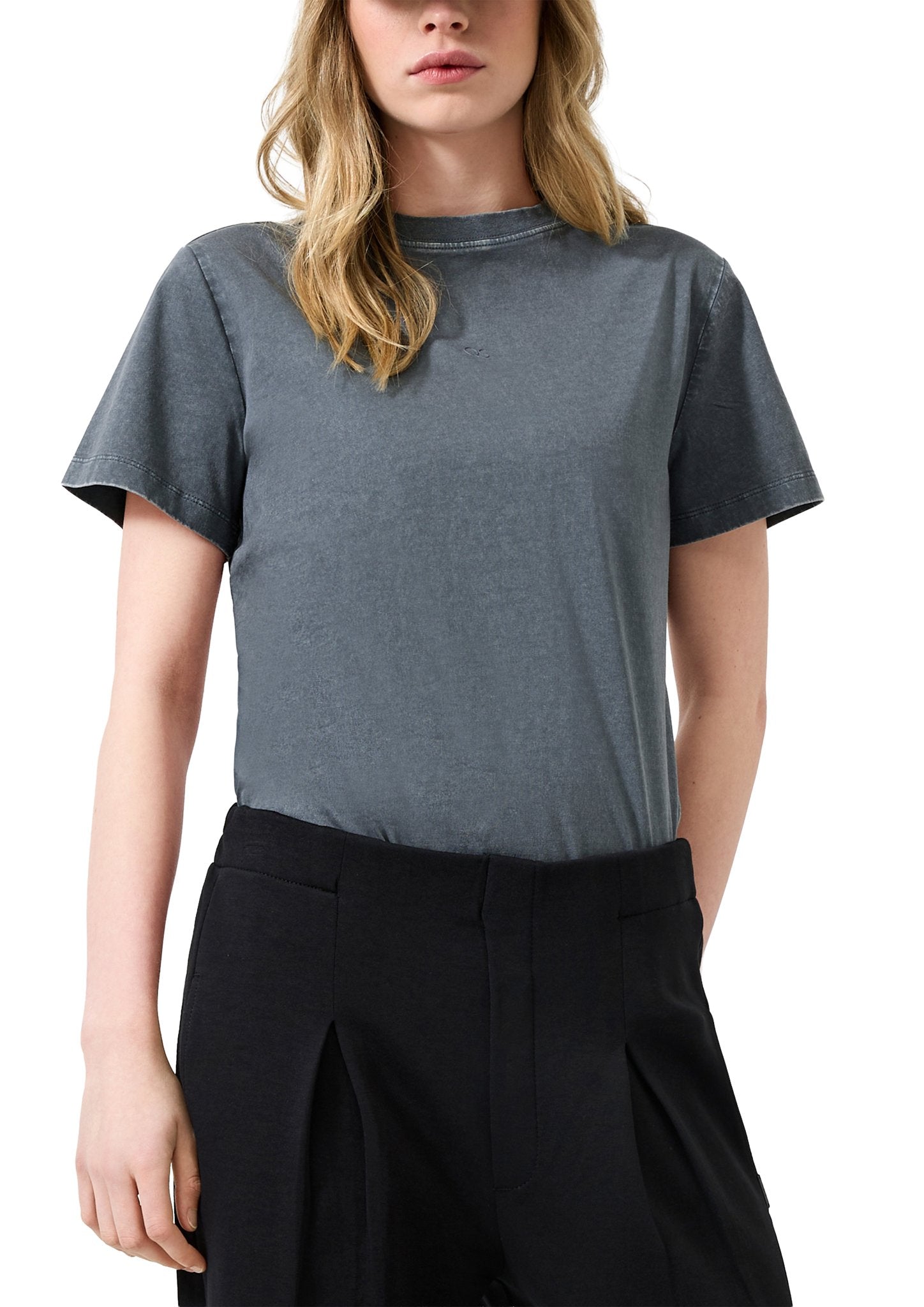 QS by S.Oliver Damen T-Shirts  Grey/Black
