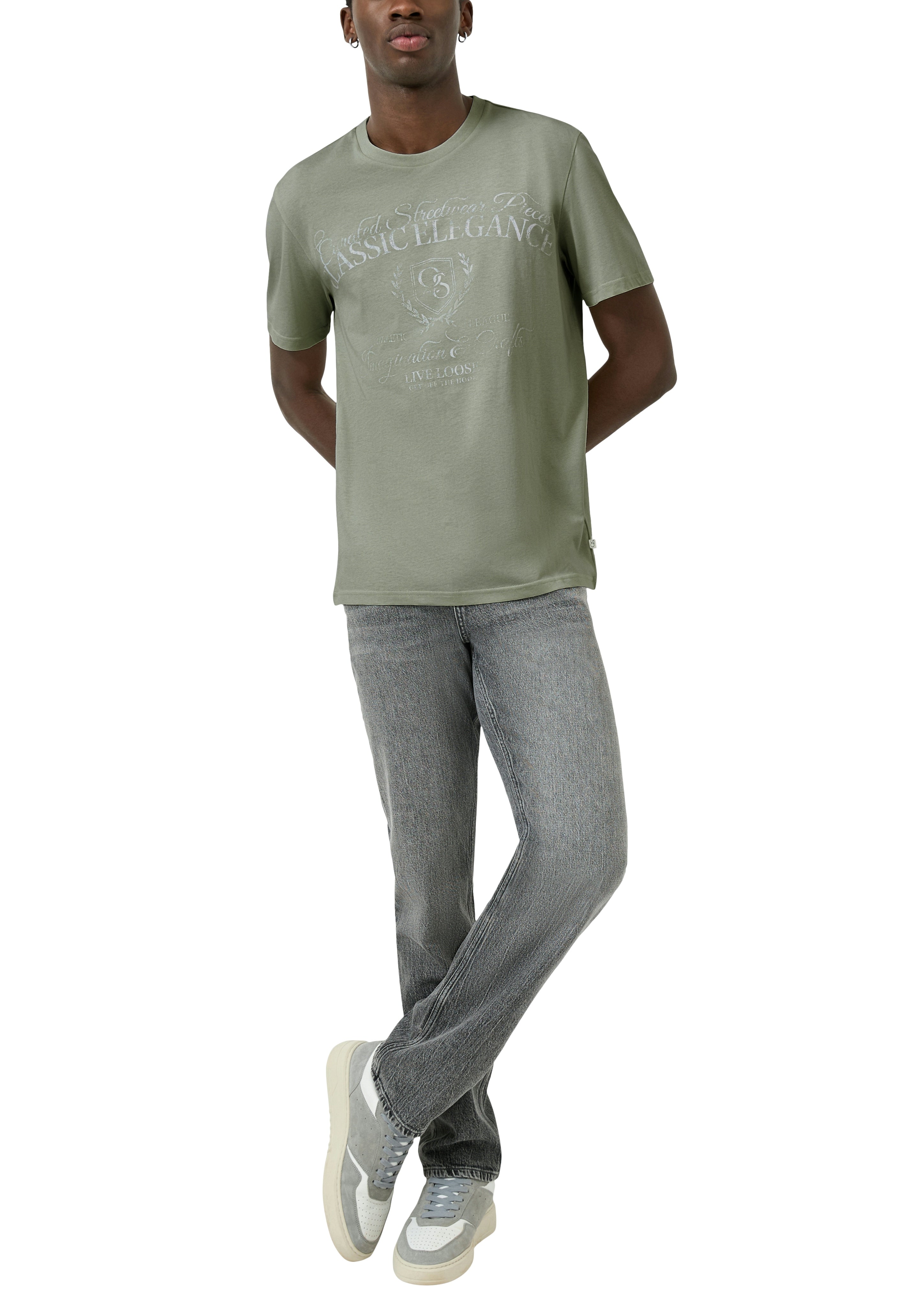 QS by S.Oliver Herren T-Shirts kurz Blue Green