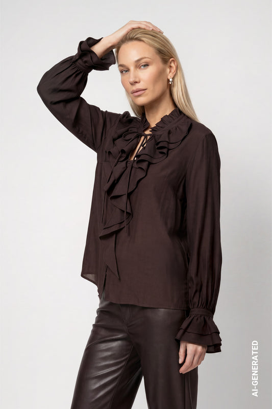 Monari Damen Blusen  Black Coffe