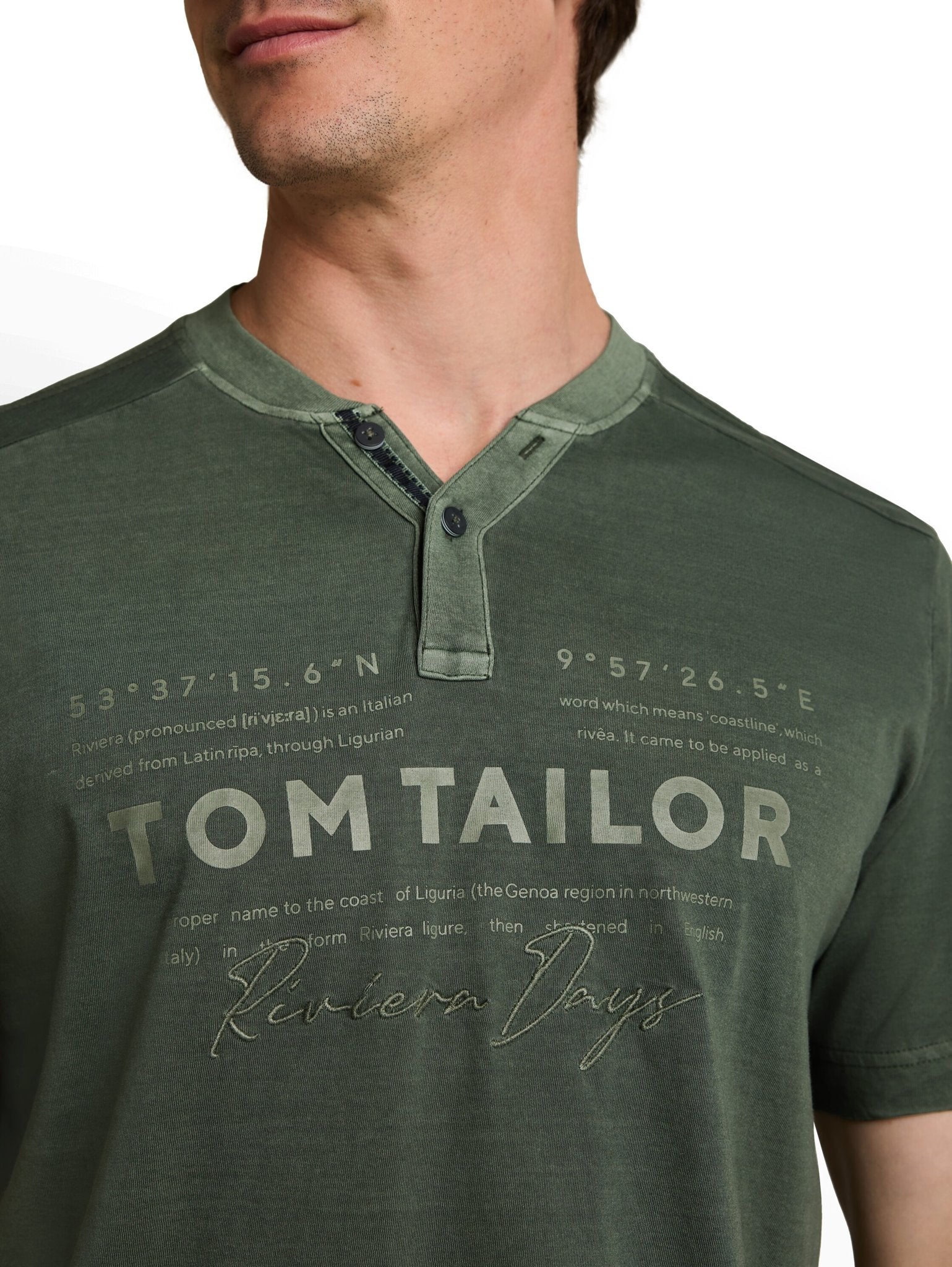 Tom Tailor Herren T-Shirts kurz Deep Leaf Green